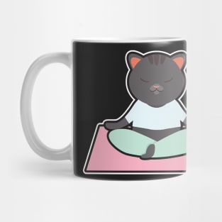 Cat at Yoga with Yoga mat Mug